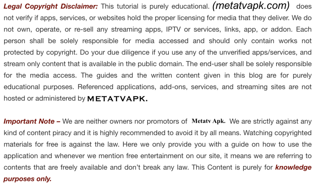 Legal Copyright Disclaimer