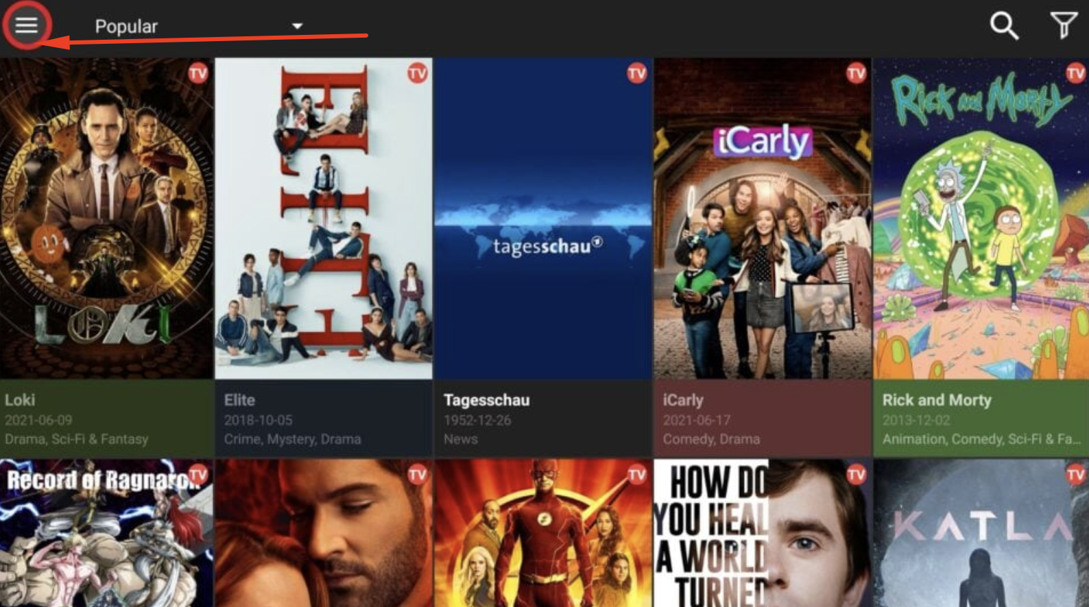 Check Menu - MetaTV APK Real Debrid